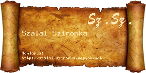 Szalai Szironka névjegykártya